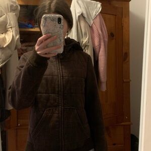 Cozy Brown Hooded Sweater jacket sims